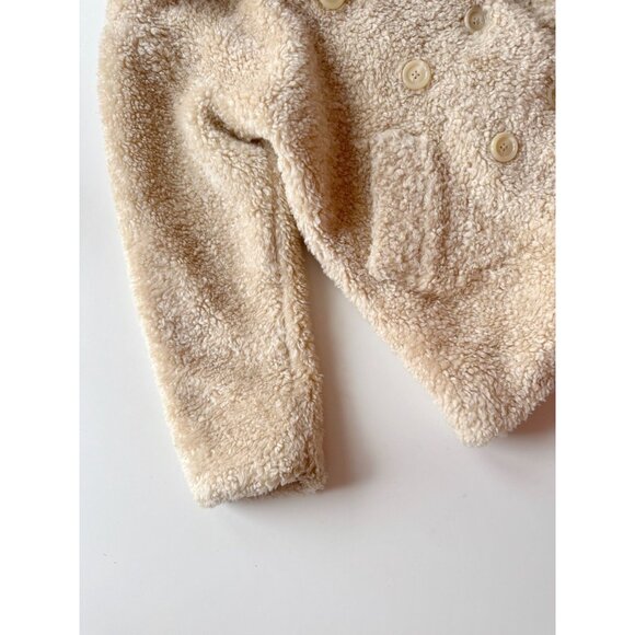 Vintage Girls' GAP Beige Faux Fur Shearling Teddy Bear Peacoat, Size M (8-9) - Picture 4 of 12